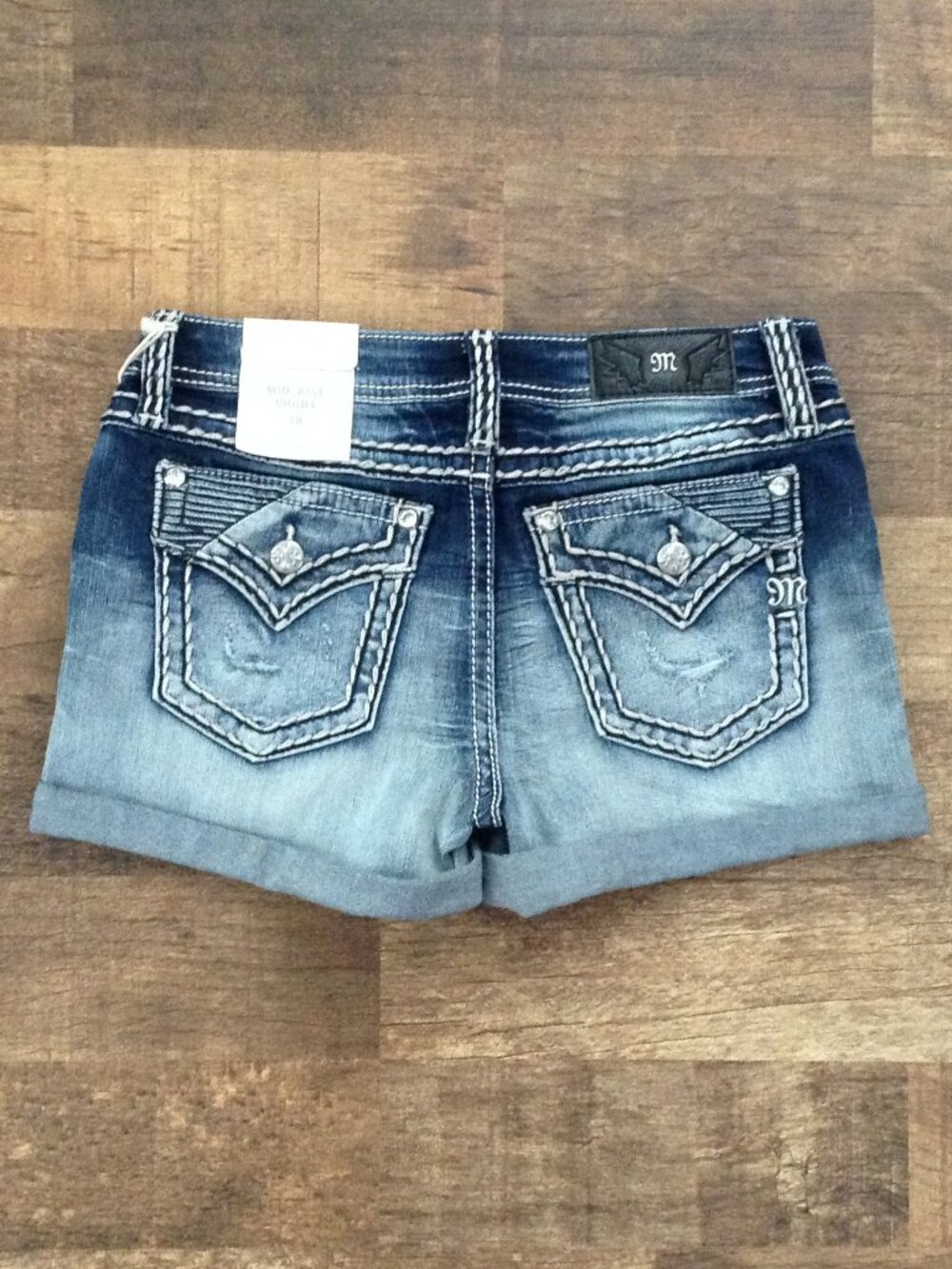⭐MISS ME DENIM SHORTS in Dark Blue, size 28 - NWT⭐ - Picture 2 of 3